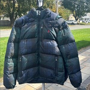 Polo by Ralph Lauren Navy & Green Puffer Jacket